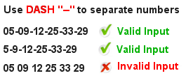 Massachusetts MEGA Millions Win Checker Sample Input